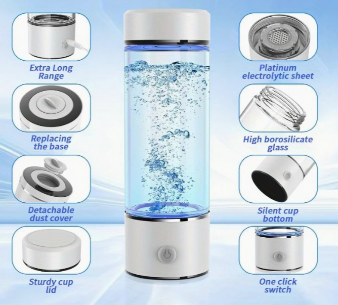 POWERFUL - Alkaline -  Ionic Hydrogen Water Bottle - Up To 5000PPB!