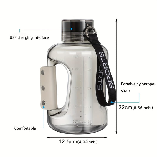 1pc H2 1.5L Portable Hydrogen Water Bottle with USB Charging, PPSU Material, Sealable Lid, Latest SPE PEM Technology for Quick Ionization, Ideal for Home, Office, Travel & Outdoor Activities, Portable Water Bottle | Sleek Des